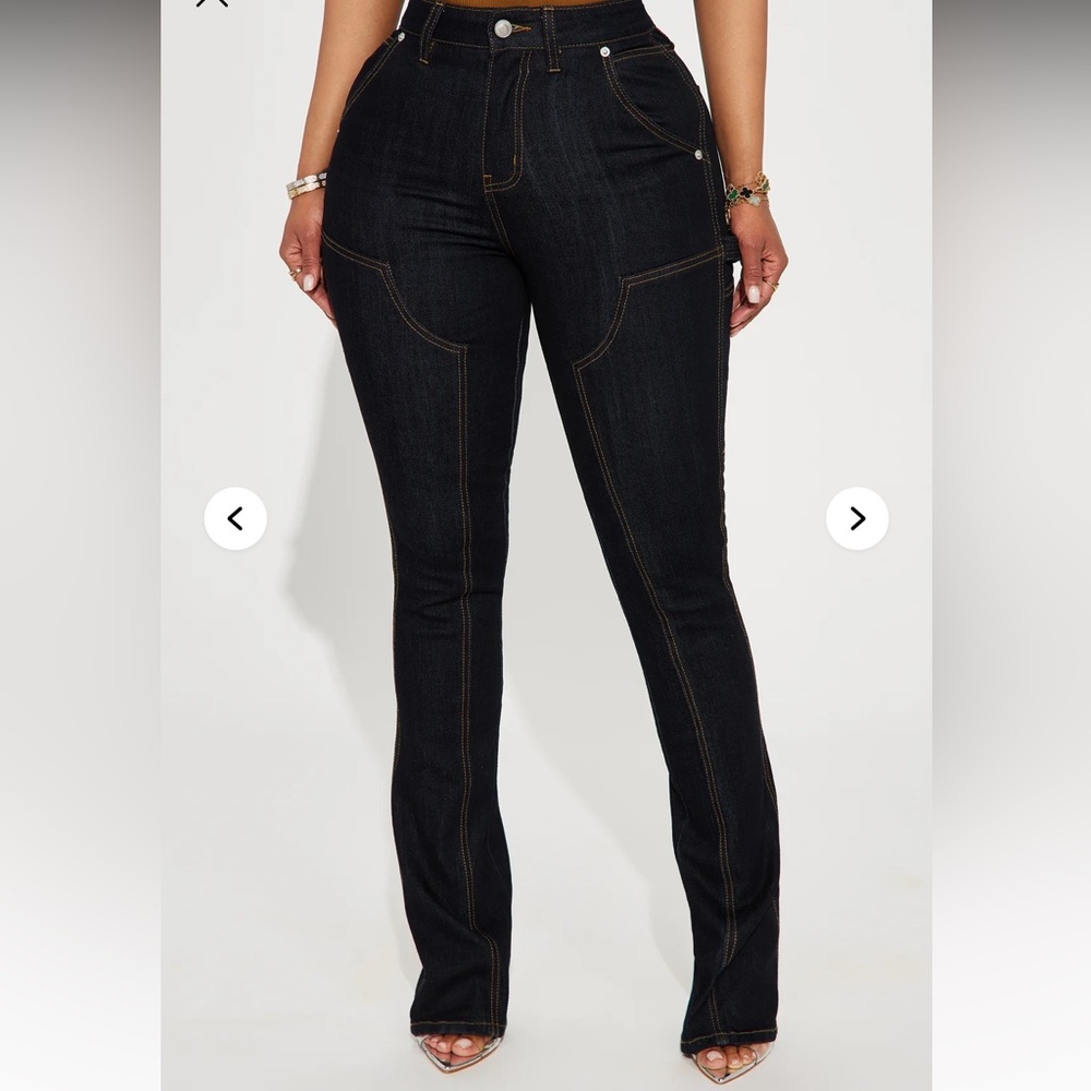 Fashion Nova Dark Indigo Boot Cut Jeans